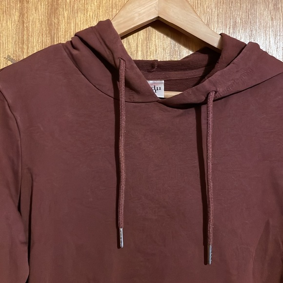 •BELLE DU JOUR•BROWN LIGHTWEIGHT SWEATSHIRT HOODIE SIZE MEDIUM EUC - Picture 5 of 8